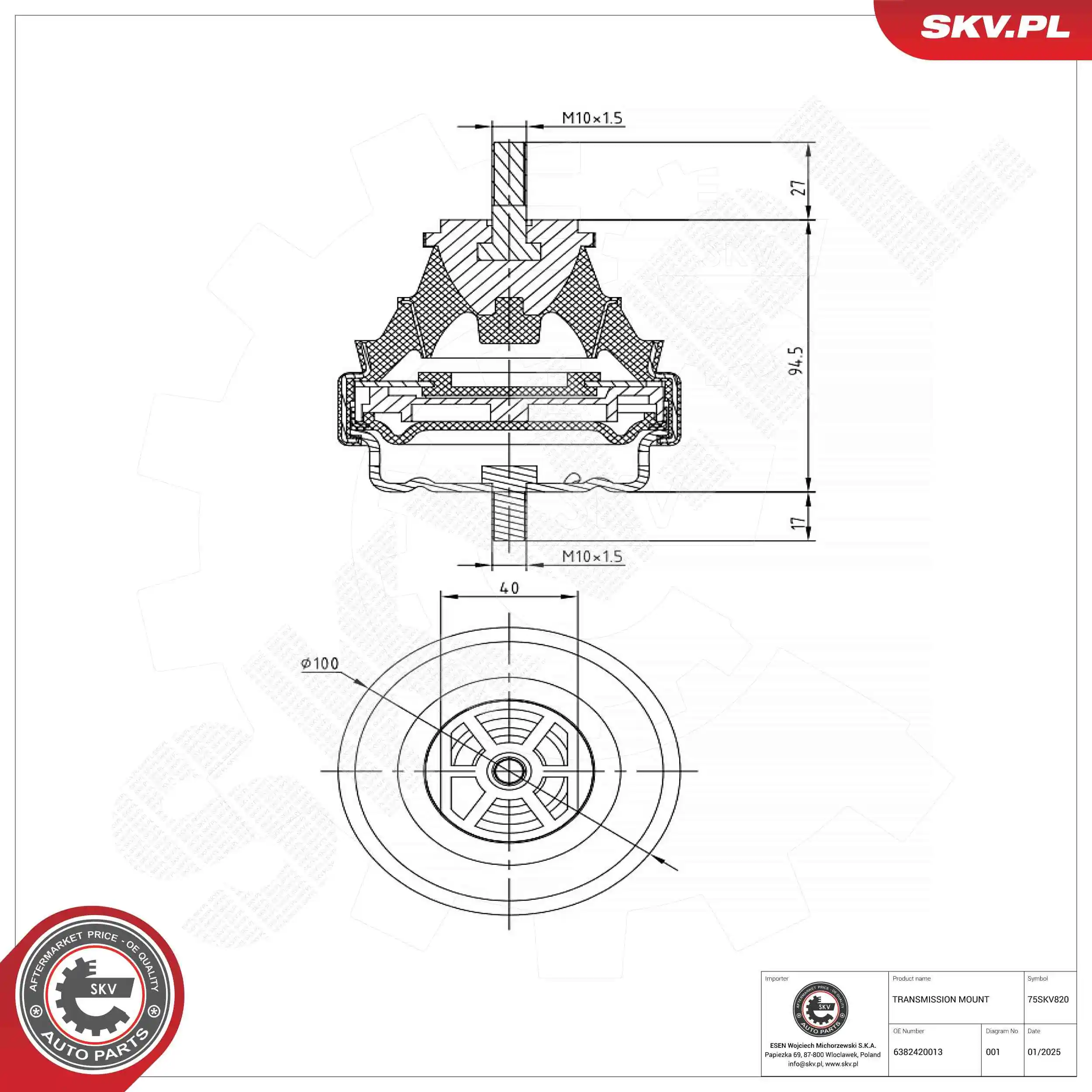 Mounting, manual transmission